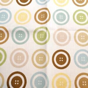 Buttons Print Cotton Fabric 18"x44" Multicolor Circles Quilt Sewing Craft DIY